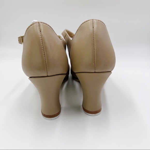 8.5W 8.5 WIDE Capezio # 657 Manhattan Xtreme Caramel Leather Tap Dance Shoes - Picture 7 of 14